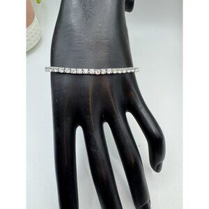 JOAN RIVERS Silver Tone Tennis Bracelet Sparkling CZ Crystal 7.25 Pretty